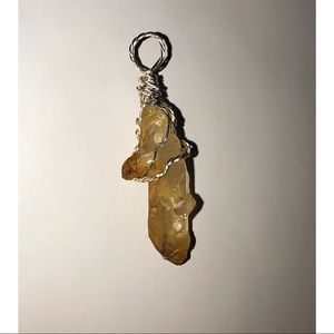 Amber crystal wrapped necklace